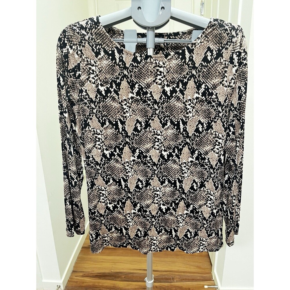 Mario Serrani Italy Women’s Snake Print Long Sleeve Top Multi Size Medium M